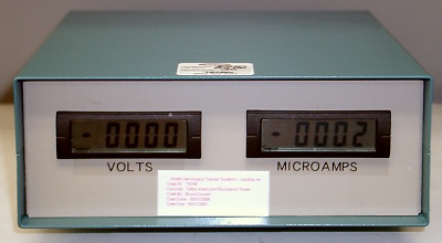 Front panel view of high voltage divider/meter