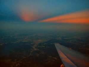 Contrails at Sunset, near Oklahoma City, OK - August 2009