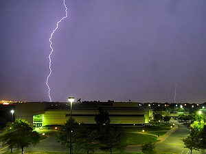 Lightning over NCED, Norman, OK - August, 2009