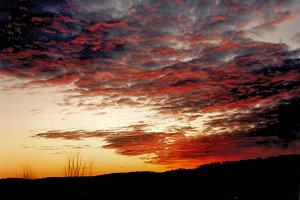 Winter sunset, White River Junction, VT - December, 1987.