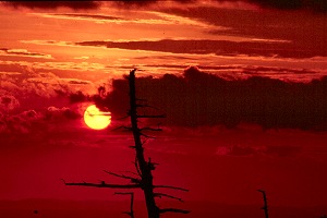 Summer sunset from summit of Mt. Greylock, Adams, MA - July, 1989