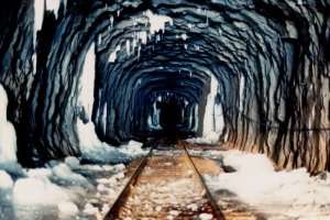 Interior of Hoosac Tunnel, Eastern portal, Florida, MA - March, 1985.