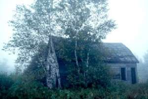 Abandoned farmhouse in morning mist, Granville, MA - September, 2000