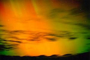 Northern Lights, Route 91, Deerfield, MA - Winter, late 1980's