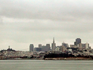 Looking back from across the bay